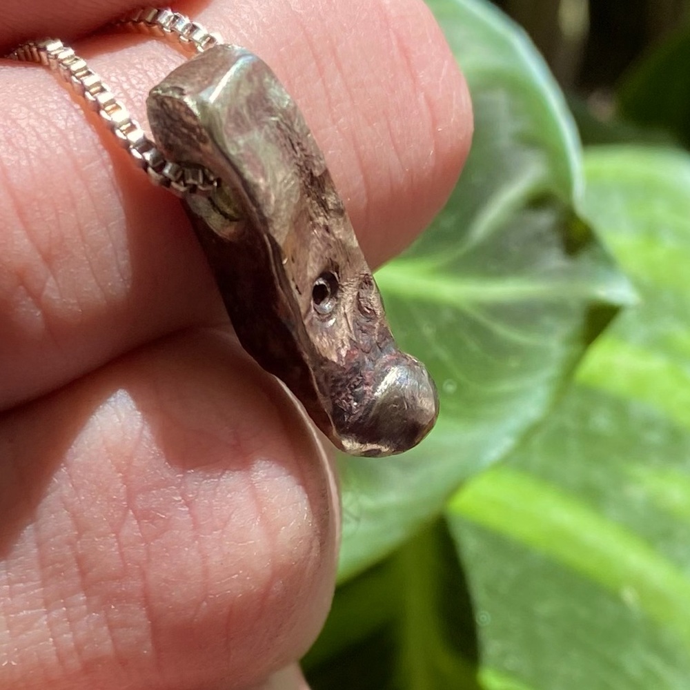 Freeform organic abstract silver pendant